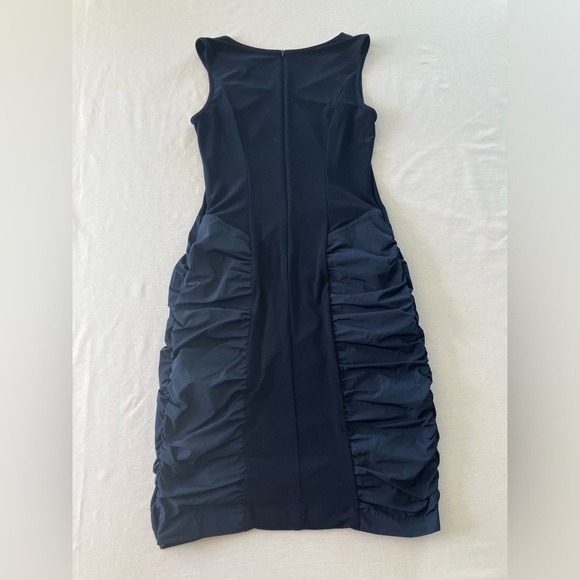 JOSEPH RIBKOFF 211114 NWT Size 8 Navy Ruched Sides Sleeveless Dress - Picture 10 of 14
